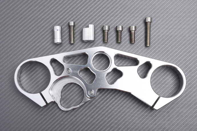 Té de fourche de course rigide en alu argenté pour Suzuki GSXR 600 2011-2017