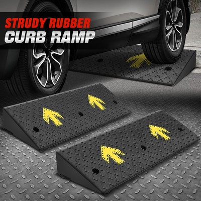 Cars/Motorcycles/Wheelchair 5.5'' Rise Rubber Loading Threshold Curb Ramp 2Pc