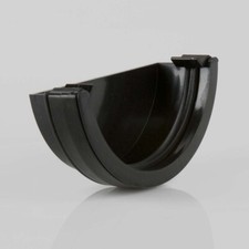 Black Half Round Gutter 112mm Guttering & 68mm Downpipe Fittings Rainwater
