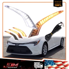 For 2020-2024 Toyota Corolla L LE XLE LED Daytime Running Fog Lights DRL+Signal