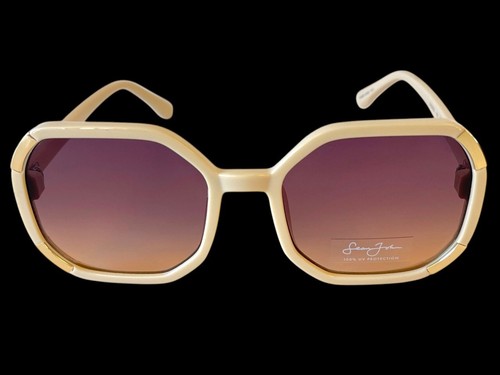 Sean John Cream White Vintage Retro Style Sunglasses w/ Gradient UV Lenses - NWT - Picture 9 of 12