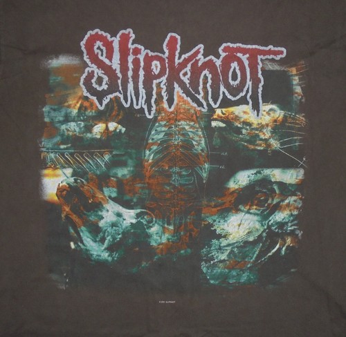 Vintage 2001 Slipknot Iowa 2 Sided Brown Shirt *READ FOR ADULT SIZE* Y2K 2000s - Picture 3 of 8