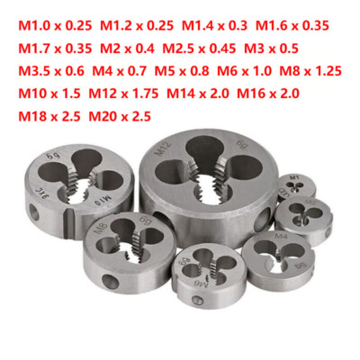 M1 M2 M3 M4 M5 M6 M8 - M20 Metric Thread Cutting Matrize Runde Gewindewerkzeuge