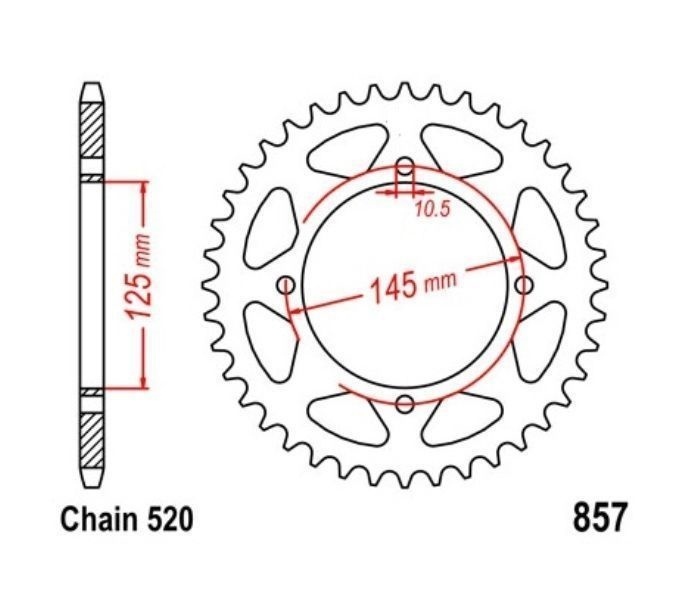 Roue à chaîne 41 dents contre usure de kit pour Yamaha XV 125 S Virago