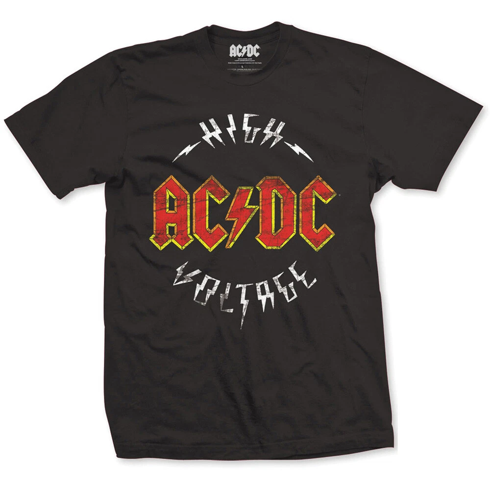 AC/DC T-Shirt High Voltage ACDC Band Official Black New