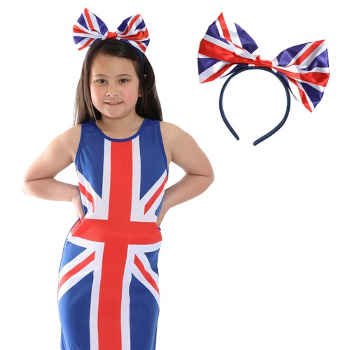 GIRLS UNION JACK DRESS KIDS FLAG FANCY DRESS COSTUME UNITED KINGDOM VE DAY - Picture 7 of 7