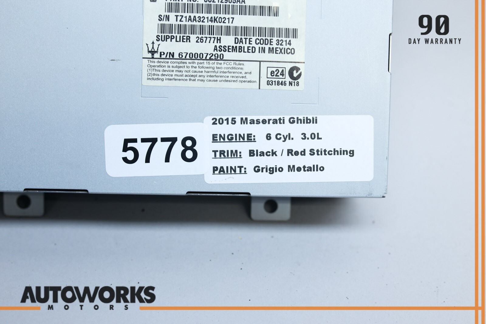 14-17 Maserati Ghibli M157 Dash Dashboard Information Display Media Monitor OEM