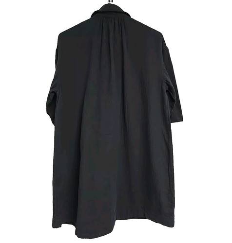Mini camisero MADEWELL de algodón arrugado con botones delanteros negro talla grande XXS - Imagen 5 de 9