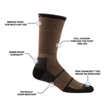 DARN TOUGH 2009 MEN'S Timber Work William Jarvis Boot Sock Full Cushion M L XL