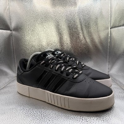 Size 9 Adidas Court Bold Low Top Black Womens Lace-Up Athletic Sneakers FY9993