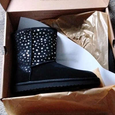 Koolaburra by UGG K Koola Short Stars Boots Black Pull-On Suede Women's 5
