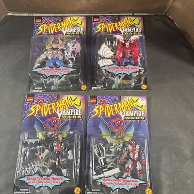 (4) VAMPIRE WARS ACTION FIGURE LOT SPIDER-MAN BLADE MORBIUS NEW TOY BIZ ANTI