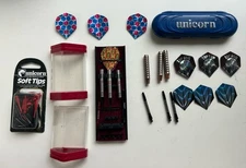 Unicorn + Halex Dart MEGA LOT Cases + Tip Replacements TOP GUN RARE LOOK!