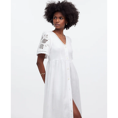 Madewell Cassie Button-Front Midi Dress in Linen M | eBay Madewell Cassie Button-Front Midi Dress in Linen M | eBay