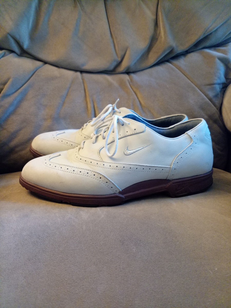 Nike Air Mens Light Tan Leather Wingtip Golf Shoes Size 9.5  display picture 2