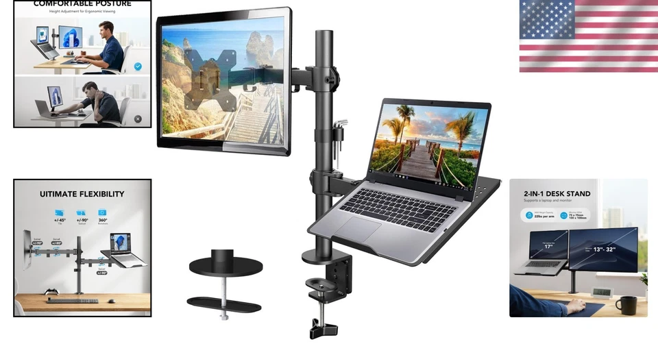 Organized Workspace Stand with Cable Management - Image 2 of 4