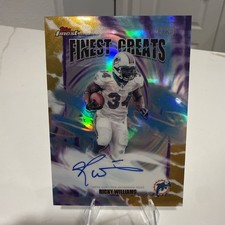 Topps 2025 Topps Finest Ricky Williams Finest Greats Auto /50 #FGA-RW Dolphins