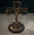 Price Imports 109 Silver Plated & Glass Grape Salt & Pepper Shakers w/ Stand — photo 1