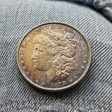1878-P Morgan Silver Dollar - 90% Silver- Rainbow Toning #7
