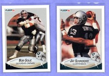 1990 Fleer Raiders lot of 2   Bob Golic, Jay Schroeder