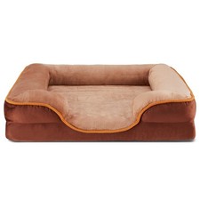 Gianna Large Dog Orthopedic Memory Foam Bed with Removable Washable Cover Brown