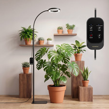 For Indoor Large Plants 24W LED Standing Grow Light Full Spectrum Auto Timer
