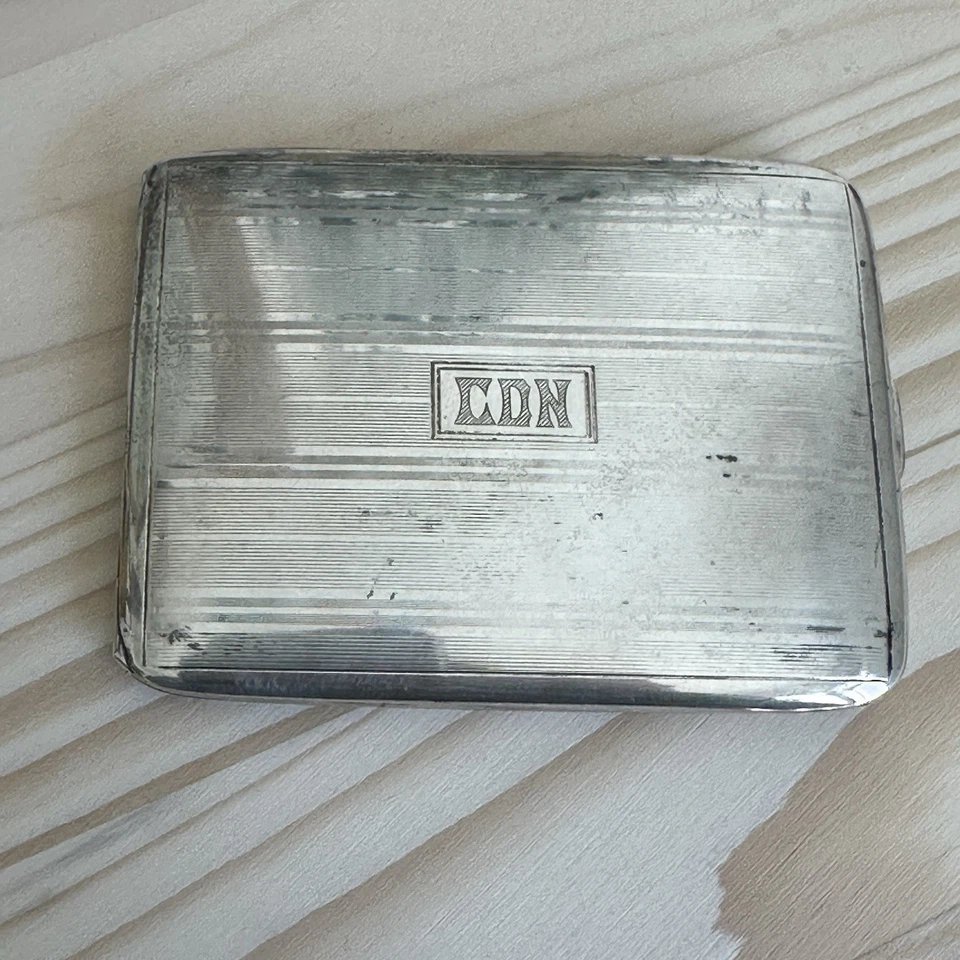 Estojo de cigarro vintage R Blackinton Co Guilloche prata esterlina Art Deco 104,6 g - Imagem 4 de 4