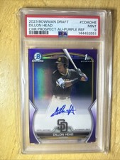 2023 Bowman Draft - Chrome Prospect Autographs Dillon Head #CDA-DHE Purple...