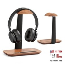 Walnut Headphone Stand, Wood Headset Stand for Desk, Universal Headphone