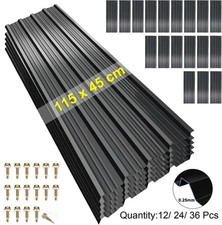 12/24X Corrugated Metal Roofing Panels 7-19㎡, Black Galvanized Steel Roof Panels