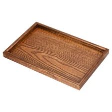 12"x8" Wood Serving Tray Rectangle Decorative Platter Home Kitchen Table Brown