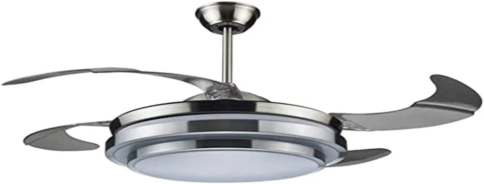 Ventilatore Da Soffitto 4 Pale a Scomparsa Richiudibili VECRD47TL Con Luce E Te - Immagine 3 di 4