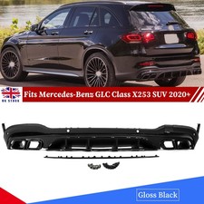 Gloss Black Rear Diffuser+Tailpipes Fits Mercedes-Benz GLC Class X253 SUV 2020+