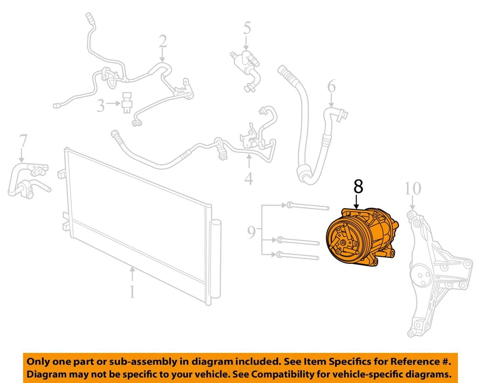 AC Compressor Fits 15-18 RENEGADE 11615756 - Image 3 of 4