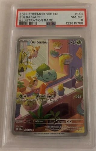 2024 POKEMON SCR EN-STELLAR CROWN ILLUSTRATION RARE #143 BULBASAUR PSA 8