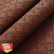 Marine Vinyl Fabric, Brown Faux Leather Upholstery 72"x61"