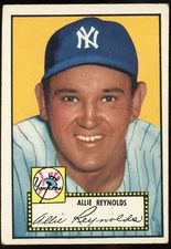 1952 Topps Allie Reynolds #67 Yankees Black Back Vintage G VG