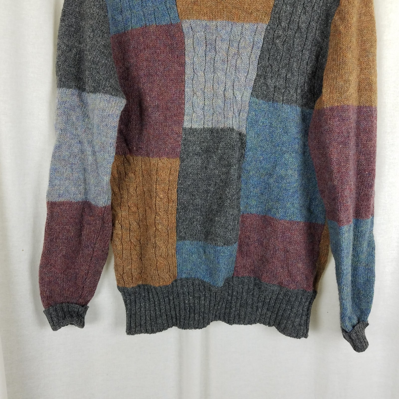 Vintage Thane Shetland Wool Patchwork Colorblock … - image 3