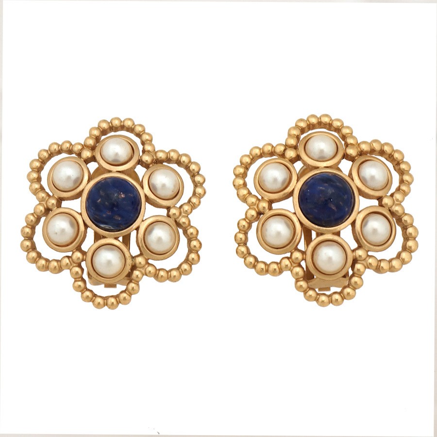 Vintage Christian Dior Flower Earrings for Women