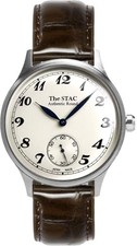 The STAC Japanese-Made 36mm Classic Retro Design White with Brown ST-AR002