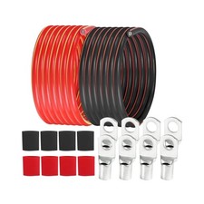2 Gauge Battery Power Cable 5 Feet Black, 5 Feet Red - 2 AWG Copp... Fast Ship