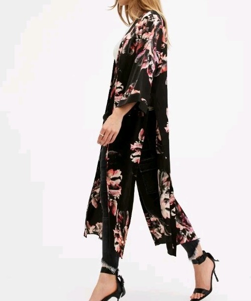 Allsaints Carine Longline Printed Kimono Uk Size 8 Bnwt Sold Out image 3