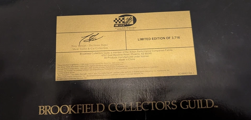 Brookfield Collectors Guild 1999 年 NASCAR 托尼·斯图尔特秀拖车和汽车 — 第 2/4 张图片