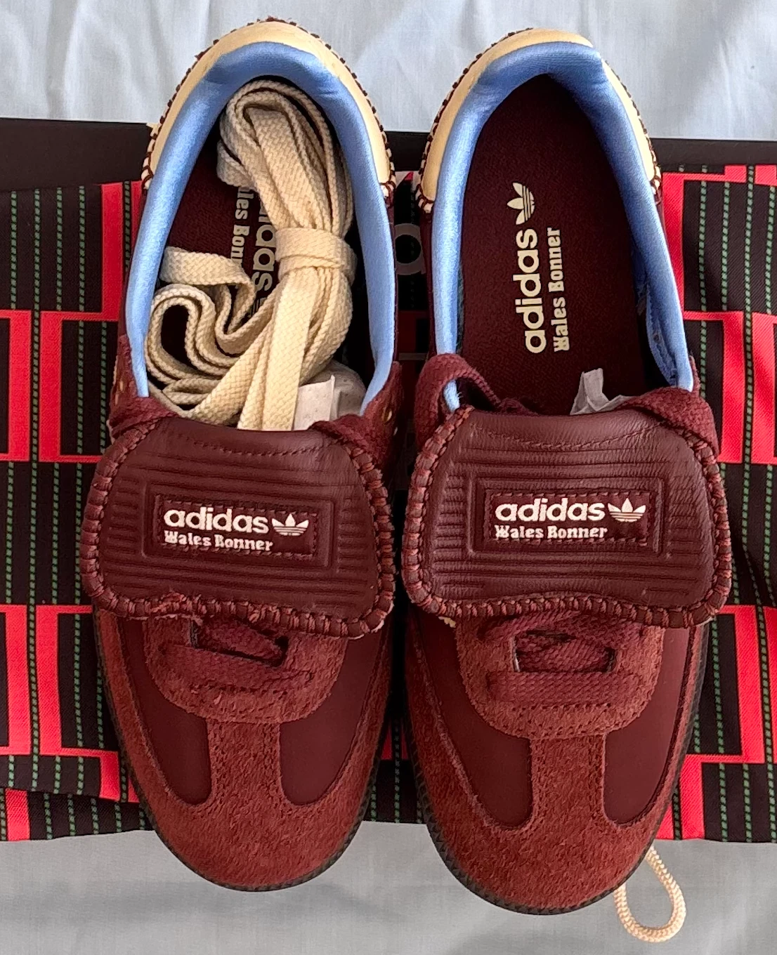 (Size 37 1/3) New Adidas x Wales Bonner Samba Suede Burgundy Red (Limited)