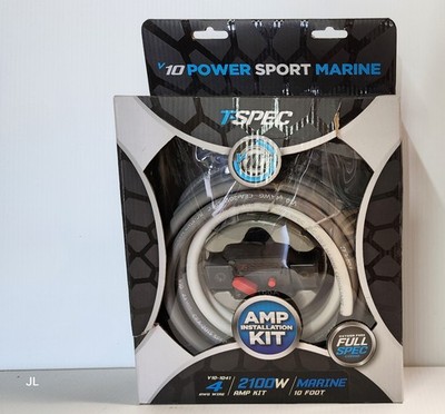 T-Spec V10-1041 marine amp power kit 10' of 4 awg wire with circuit breaker