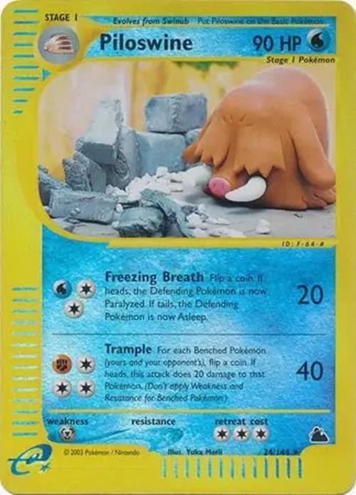 Piloswine - 24/144 - Pokemon Skyridge Reverse Holo Rare Card NM