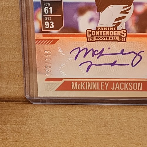 McKinnley Jackson 2024 Contenders Rookie Playoff Ticket 99/149 Cincinnati Bengal - Afbeelding 2 van 3