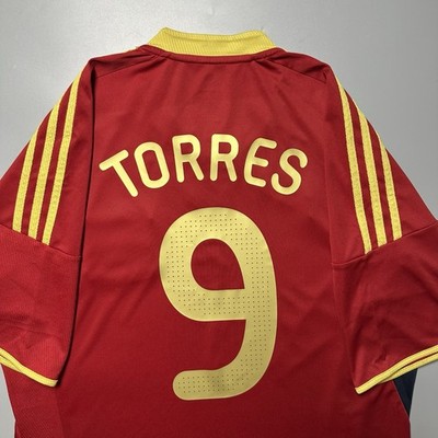 SPAIN ADIDAS 2009 CONFEDERATIONS CUP SOCCER JERSEY #9 TORRES SIZE