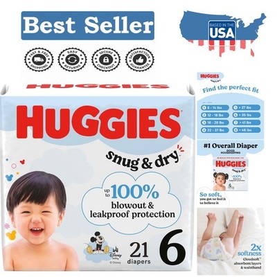 CloudSoft Huggies Diapers Size 6, 21 Count - Maximum Comfort & Protection