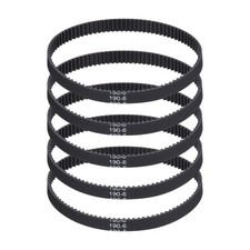 190mm GT-2 Timing Belt, 5pcs 6mm Width 2mm Pitch 3D Printing Closed Loop, Black